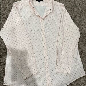 Mizzen+Main Light Pink Polka Dot Shirt Mens XL